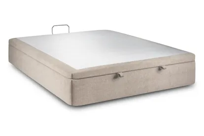 Sommier Coffre 140x200 cm - Toile nattée  - Beige brun