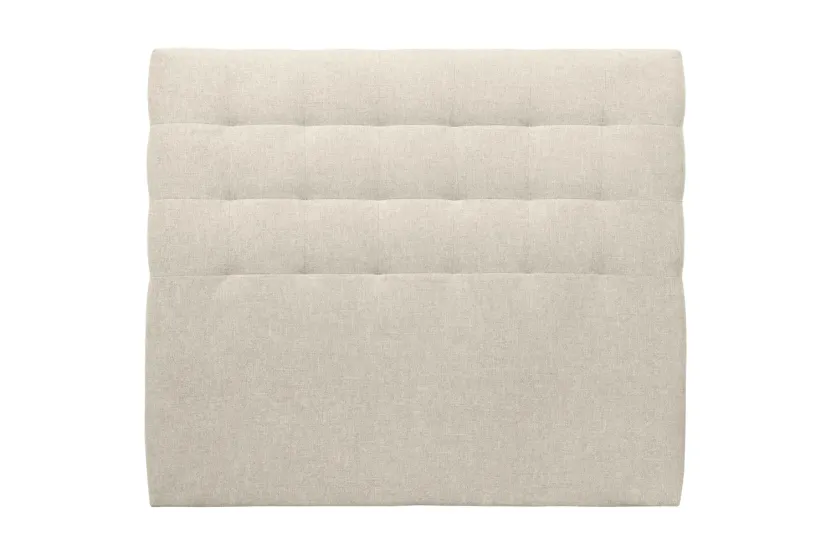 Tête de lit 135 cm Capitonnée - Tissu Toile Natté Beige Clair