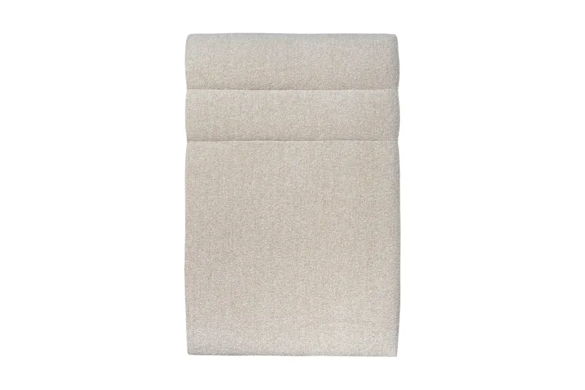 Tête de lit 90 cm Lignes - Tissu Bouclette Beige Clair