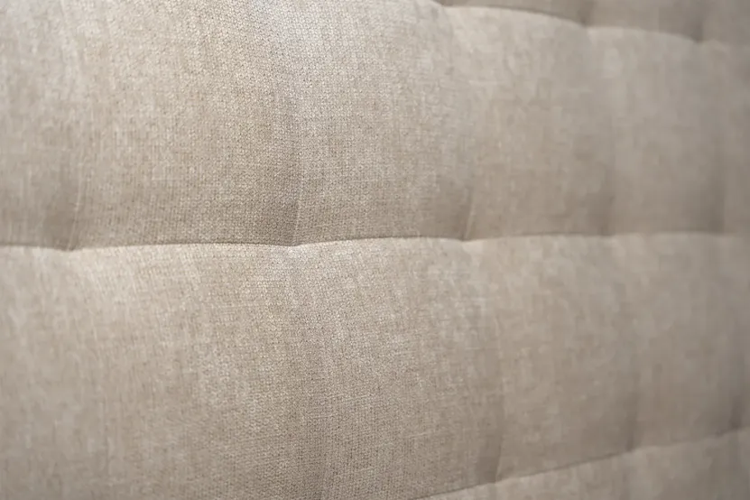 Tête de lit 140 cm Capitonnée - Tissu Toile Natté Beige Brun
