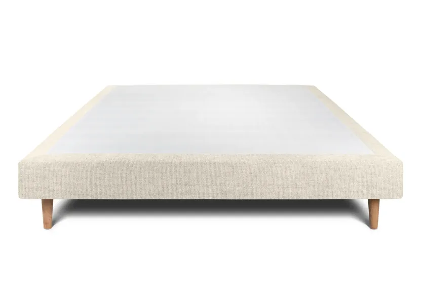 Sommier Tapissier 150x190 cm (déjà monté) - Toile Nattée - Beige Clair