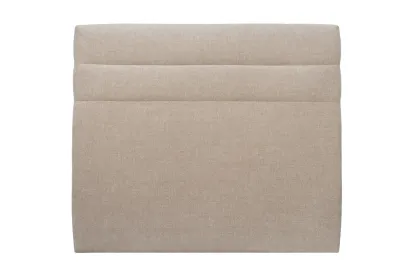 Tête de lit 135 cm Lignes - Tissu Toile Natté Beige Brun