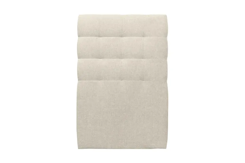 Tête de lit 90 cm Capitonnée - Tissu Toile Natté Beige Clair