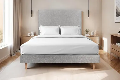Sommier Tapissier 150x200 cm - H29 cm - Bouclette - Gris