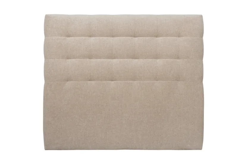 Tête de lit 140 cm Capitonnée - Tissu Toile Natté Beige Brun