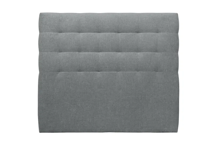 Tête de lit 140 cm Capitonnée - Tissu Toile Natté Gris Anthracite