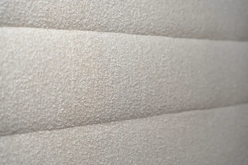 Tête de lit 180 cm Lignes - Tissu Bouclette Beige Clair