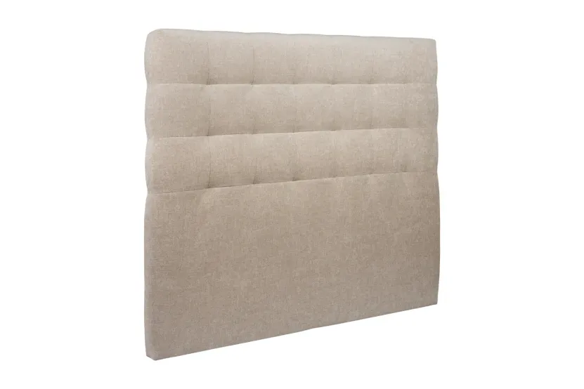 Tête de lit 150 cm Capitonnée - Tissu Toile Natté Beige Brun
