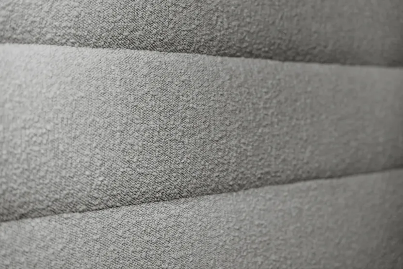 Tête de lit 160 cm Lignes - Tissu Bouclette Gris