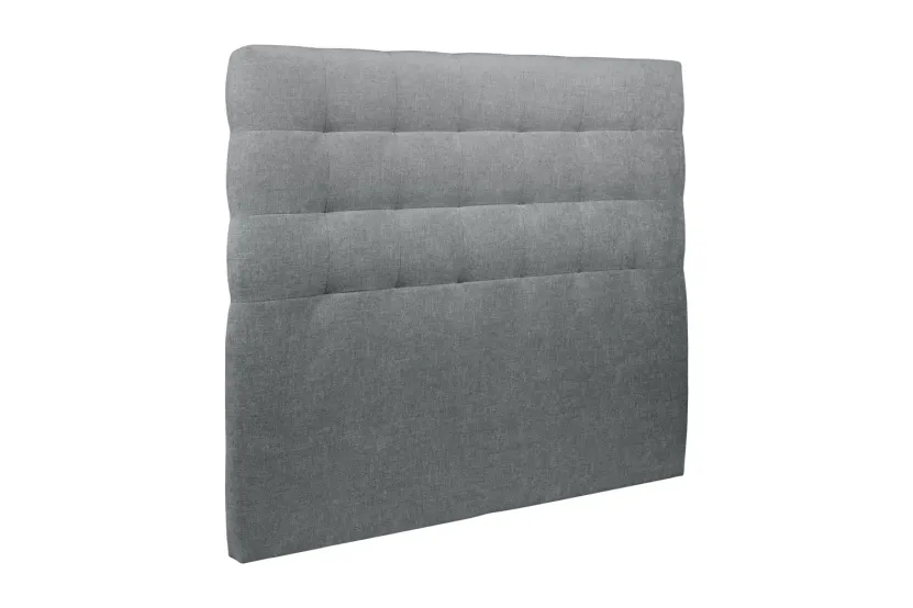 Tête de lit 135 cm Capitonnée - Tissu Toile Natté Gris Anthracite