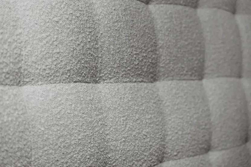 Tête de lit 180 cm Capitonnée - Tissu Bouclette Gris