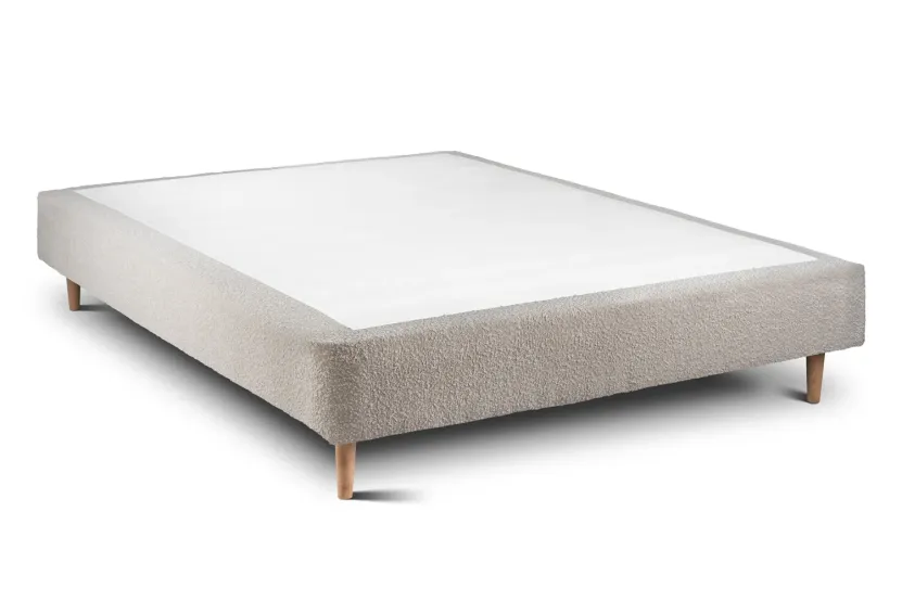Sommier Tapissier 150x190 cm (déjà monté) - Bouclette - Beige Clair