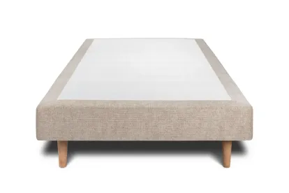 Sommier Tapissier 90x200 cm - H29 cm - Toile nattée - Beige brun