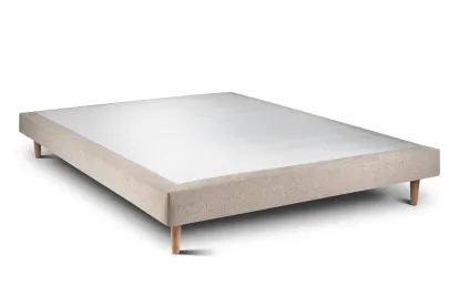 Sommier Tapissier 140x190 cm - H29 cm - Toile nattée - Beige brun