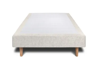 Sommier Tapissier 90x200 cm - H29 cm - Toile nattée - Beige clair