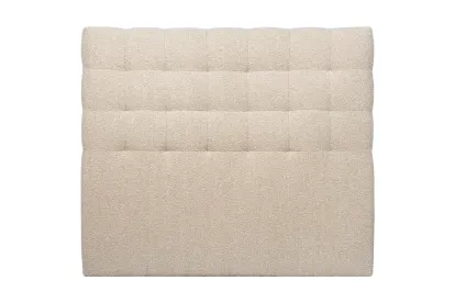 Tête de lit 200 cm Capitonnée - Tissu Bouclette Beige Clair