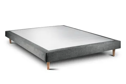 Sommier Tapissier 135x190 cm - H29 cm - Toile nattée - Gris anthracite
