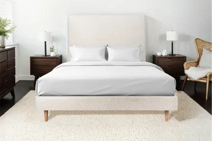 Sommier Tapissier 150x190 cm - H29 cm - Bouclette - Beige clair