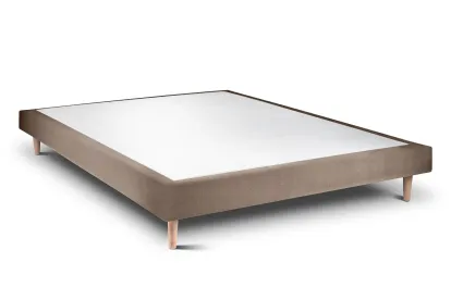 Sommier Tapissier 140x190 cm - H29 cm - Velours - Taupe