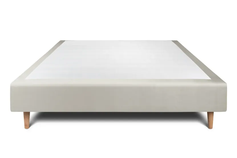 Sommier Tapissier 150x190 cm (déjà monté) - Velours - Taupe