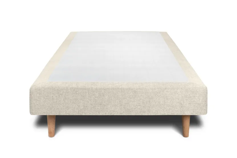 Sommier Tapissier 90x190 cm (déjà monté) - Toile Nattée - Beige Clair