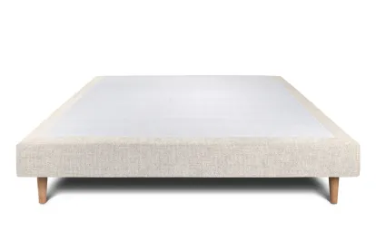 Sommier Tapissier 140x190 cm - H29 cm - Toile nattée - Beige clair