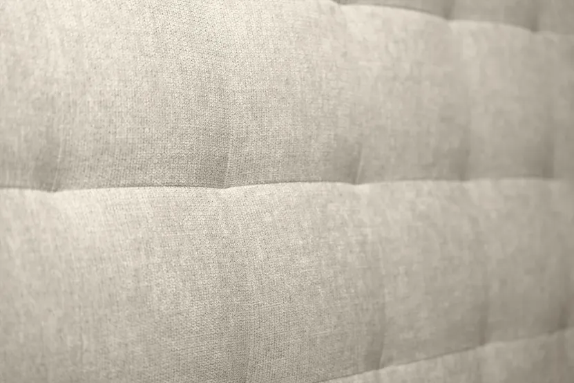 Tête de lit 200 cm Capitonnée - Tissu Toile Natté Beige Clair