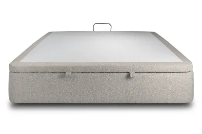 Sommier Coffre 140x190 cm - Bouclette - Gris