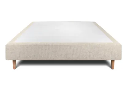 Sommier Tapissier 150x200 cm - H35 cm - Toile nattée - Beige clair