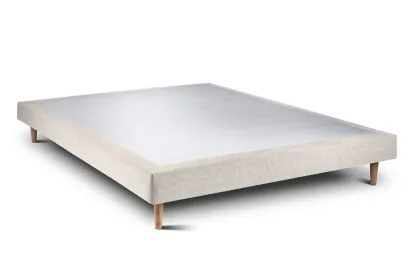 Sommier Tapissier 150x200 cm - H29 cm - Toile nattée - Beige clair