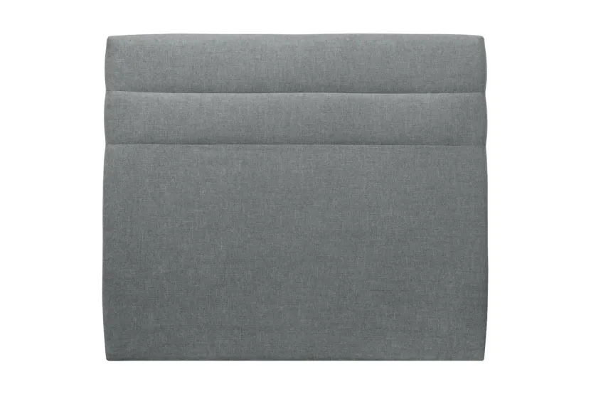 Tête de lit 140 cm Lignes - Tissu Toile Natté Gris Anthracite