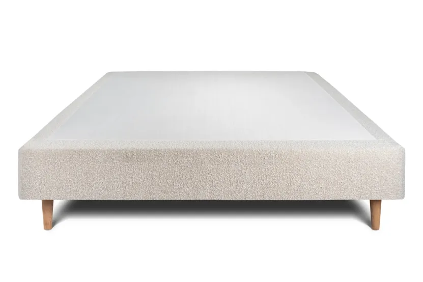 Sommier Tapissier 135x190 cm (déjà monté) - Bouclette - Beige Clair