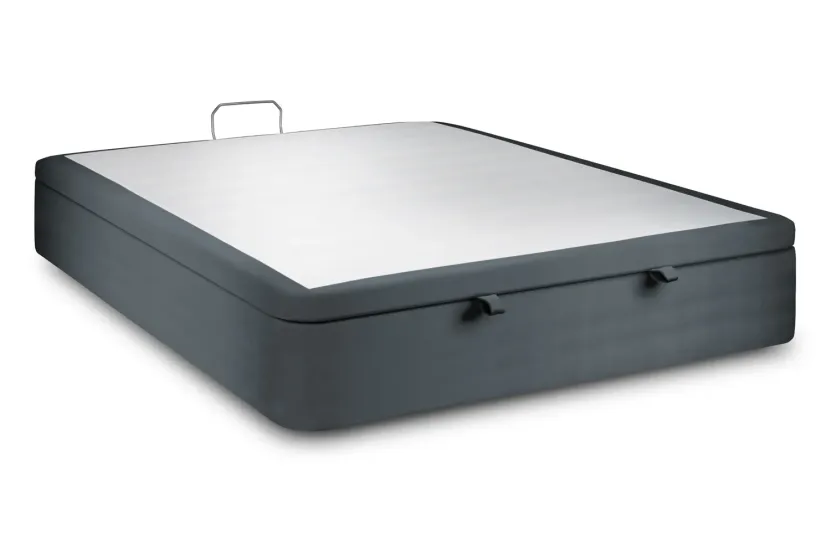 Sommier Coffre 180x200 cm - Velours - Gris Anthracite