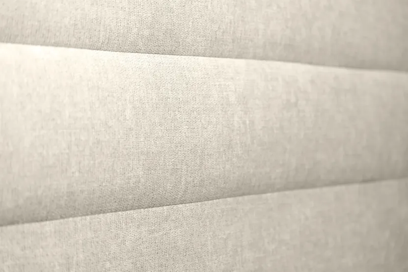 Tête de lit 140 cm Lignes - Tissu Toile Natté Beige Clair