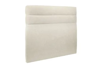Tête de lit 135 cm Lignes - Tissu Toile Natté Beige Clair