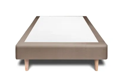 Sommier Tapissier 90x190 cm - H29 cm - Velours - Taupe