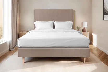 Sommier Tapissier 160x200 cm - H35 cm - Velours - Taupe