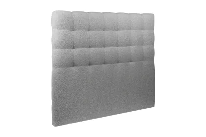 Tête de lit 135 cm Capitonnée - Tissu Bouclette Gris