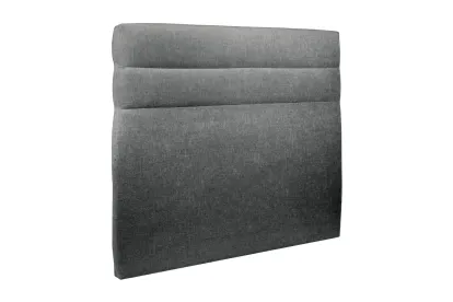Tête de lit 135 cm Lignes - Tissu Toile Natté Gris Anthracite