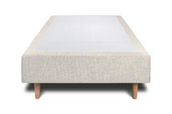 Sommier Tapissier 90x190 cm - H35 cm - Toile nattée - Beige clair