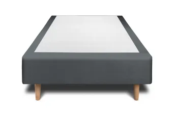 Sommier Tapissier 80x200 cm - H35 cm - Velours - Gris anthracite