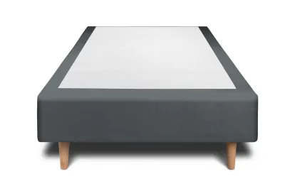 Sommier Tapissier 80x200 cm - H35 cm - Velours - Gris anthracite