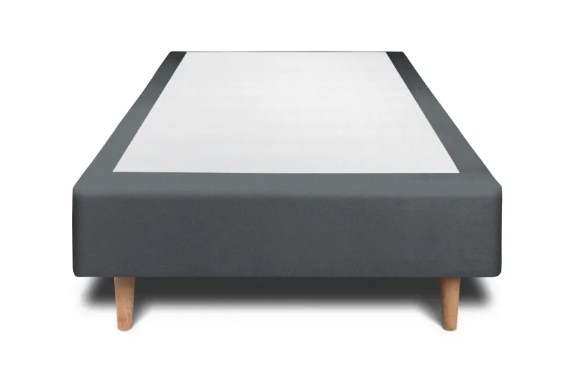 Sommier Tapissier 80x200 cm - H35 cm - Velours - Gris anthracite