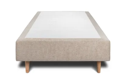 Sommier Tapissier 80x200 cm - H35 cm - Toile nattée - Beige brun
