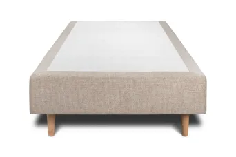 Sommier Tapissier 100x200 cm - H35 cm - Toile nattée - Beige brun