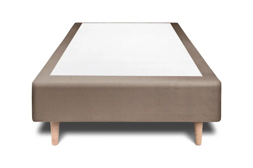 Sommier Tapissier 100x200 cm - H35 cm - Velours - Taupe