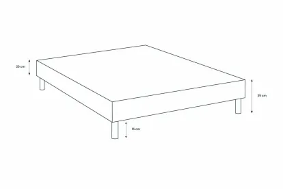 Sommier Tapissier 160x200 cm - H35 cm - Bouclette - Gris