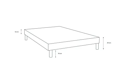 Sommier Tapissier 100x200 cm - H29 cm - Bouclette - Beige clair